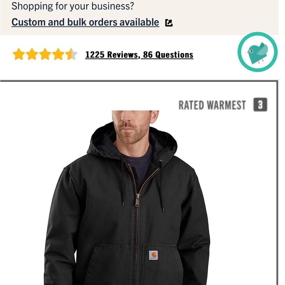 Carhartt Men's Black Hooded Jacket